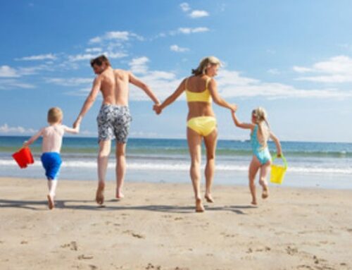 Op het strand met de familie