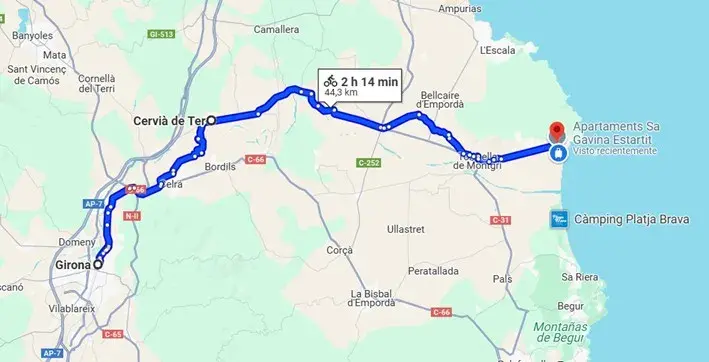From Girona city to l'Estartit by Bike